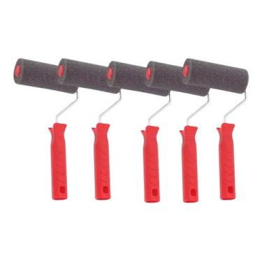 Imagem de Kit 5 Rolo De Espuma Poliester 15cm Cabo Pintura Parede - MULTINACIONA