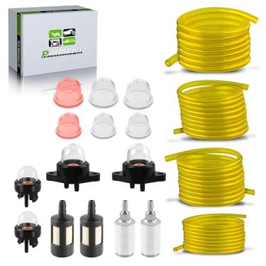 Imagem de partszen Tubo de mangueira de gás de linha de combustível para motores pequenos motosserra Poulan Ryobi Homelite Craftsman aparador de motosserra soprador W-albro Stihl Zama Oregon Echo com filtro de