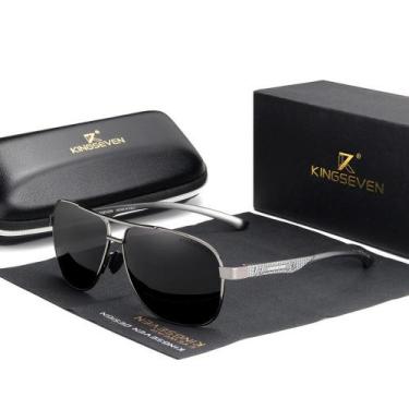 Imagem de Óculos de sol design quadrado kingseven espelhado , Prata