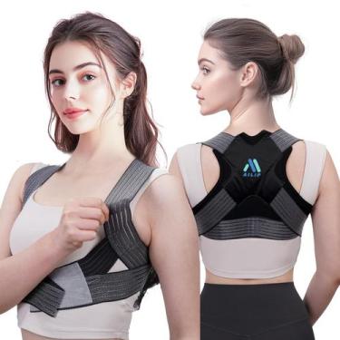 Imagem de Corretor de Postura Ajustável Ailip para Mulheres (L-XL) - Preto
