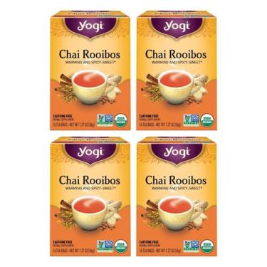 Imagem de Chá Yogi Chai Rooibos Orgânico - 16 Sachês (4 Pacotes)