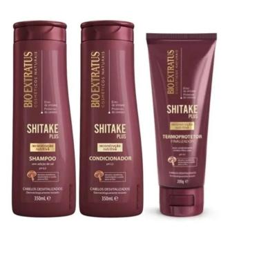 Imagem de Kit Bio Extratus Shitake Plus Shampoo 350ml + Condicionador 350ml + Finalizador 200g