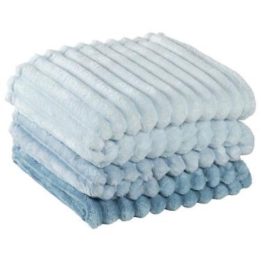 Imagem de Cobertor Coberta Fluflu Queen Ultrasoft Alto Relevo Dupla Face - Acqua