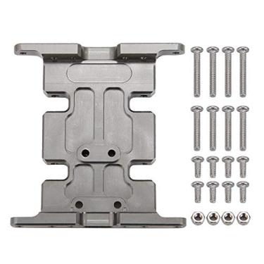 Imagem de MORFUM RC Car Aluminum Alloy Center Transmission Skid Plate Mount Gearbox Mount Base Compatible with Axial SCX10 90047 Wrangler 1/10 RC Crawler Car Upgraded Parts (Titanium)