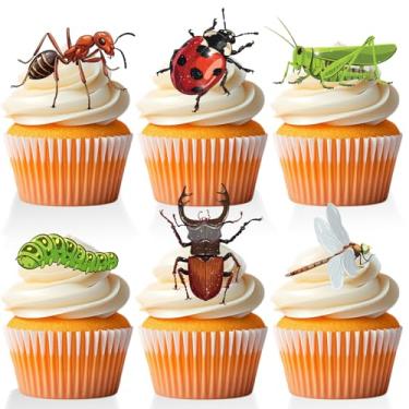 Imagem de 18 PCS Insects Cupcake Toppers for Boys Girls Baby Shower Ladybug Ant Beetle Caterpillar Cake Decor Bug Birthday Party Decorations Supplies