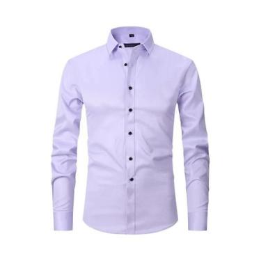 Imagem de Camisa Social Masculina Branca 6XL - Manga Longa, Casual, Outono/Inver