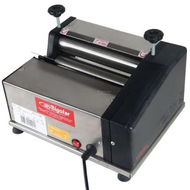 Imagem de Cilindro de Massas Sovador Elétrico Uso Doméstico 30cm Inox Laminador 