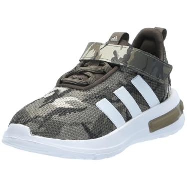 Imagem de adidas Tênis infantil unissex Racer Tr23, Olive Strata/branco/verde-oliva, 7 Big Kid