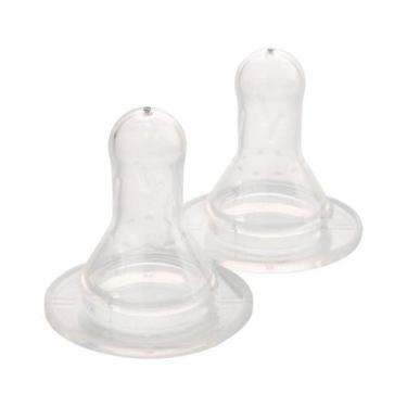 Imagem de 2 Bicos de Mamadeira Silicone Sistema Anticólica 18 meses Bebê Criança