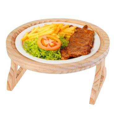 Imagem de Suporte Porta Copos Apoio Braço De Sofá Bandeja Bambu 25cm - Dolce Hom