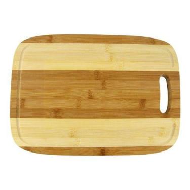 Imagem de Tabua De Corte Carne Legumes Taboa Bambu Para Churrasco Alça - Clink