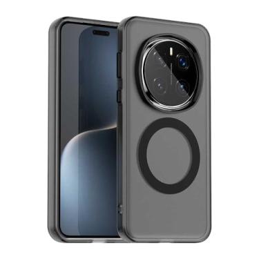 Imagem de Capa compatível com Honor Magic 7 Pro 5G, compatível com Magsafe, capa magnética à prova de choque, compatível com Honor Magic 7 Pro 5G capa preta