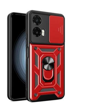 Imagem de Capa compatível com Motorola Moto G35 5G, com capa de lente de câmera deslizante compatível com Motorola Moto G35 5G capa vermelha