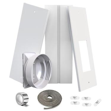 Imagem de Gulrear Kit de ventilação de janela CA portátil para janelas deslizantes duplas/pequenas de 66 a 118 cm, ajustável com acoplador universal de 13 cm/15 cm e 2 faixas climáticas, adequado para LG