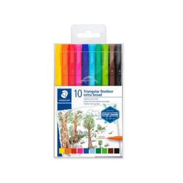 Imagem de Caneta Hidrográfica Staedtler Triplus Extra Broadliner 10 Cores