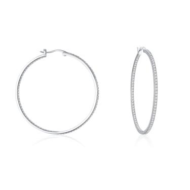 Imagem de Brincos de argola elegantes do avesso – joias deslumbrantes banhadas a ouro com pedras preciosas de corte redondo, hipoalergênicos, leves, fecho seguro, perfeito para uso diário feminino, Ouro amarelo