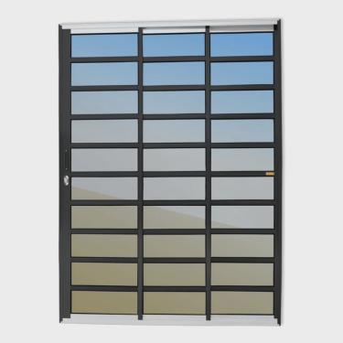Imagem de Porta de Correr com Travessas 3 Folhas 1/3 Super Vidro Reflex 210cm x 120cm Brimak