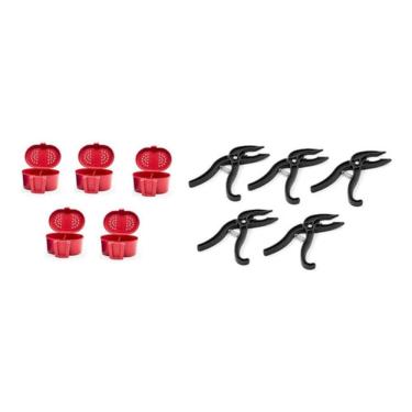 Imagem de Kit Pesca 5 Alicate Pega Peixe Mais 5 Porta Iscas Barato Full