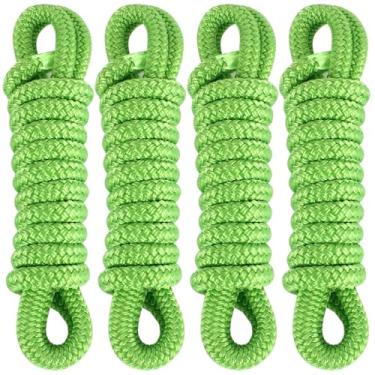 Imagem de Fender Lines 6' x 3/20.3 cm Duplo Trançado Barco Fender Linhas Pacote com 4, Corda de Para-Choque de Barco/Corda de Para-choque de Barco 9 Cores Cordas de Barco para Ancoragem com Ilhós de 12 cm