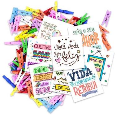 Imagem de Kit 100 Tags Frases Motivacionais Para Bebidas Com Pregador - Nicolado