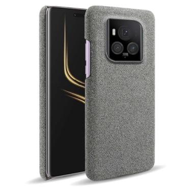 Imagem de Capa para Honor MAGIC 6 Pro,Capa desenhada em lona,Case Protetora Ultrafina com Empunhadura Macia,Design em Tecido Antichoque e Antiarranhões-Gray