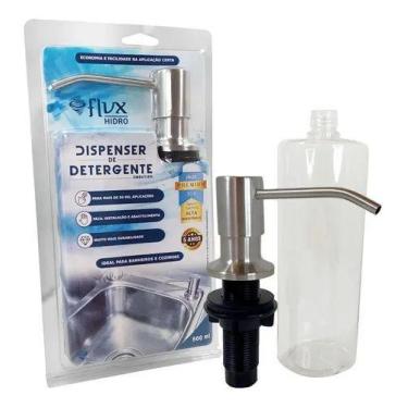 Imagem de Dispenser de Detergente Flvx Hidro Aço Inox Escovado 500ml