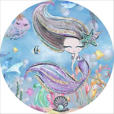 Imagem de Painel Redondo 3D Sublimado Sereia Frd-1949