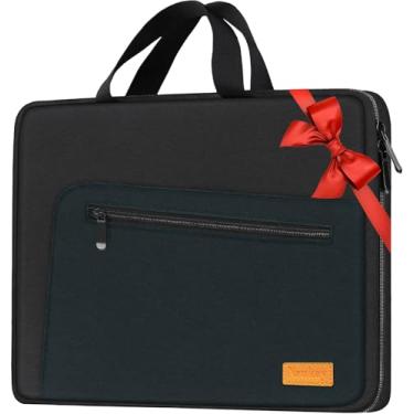 Imagem de Capa para laptop de 15,6 polegadas, capa fina e durável para proteção de notebook e computador com alça compatível com MacBook Pro de 14 15 de 15,6 polegadas HP Dell Acer Asus Chromebook (preto/azul)