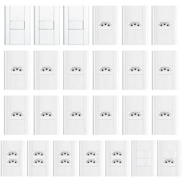Imagem de Kit Completo Tomadas E Interruptores Fame Modulare 57 Peças, Branco