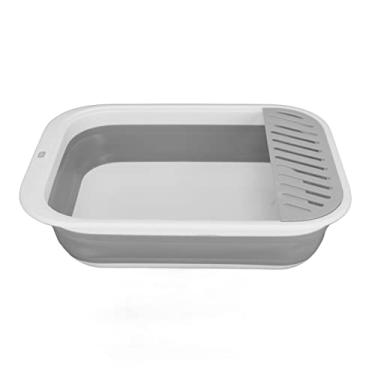 Imagem de Caixa de Areia de Gato Semi -fechada Dobrável Com Design e Fácil para Gatos Internos, (Cinza)