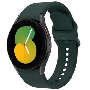 Imagem de Pulseira para Galaxy Watch 5 de 40 mm e 44 mm/Galaxy Watch 5 Pro Band 45 mm/Galaxy Watch 4 40 mm e 44 mm/Galaxy Watch 4 Classic Band 42mm 46mm, pulseira esportiva de silicone de 20 mm feminina e masculina, verde oficial