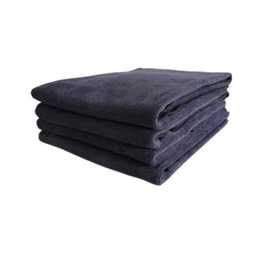 Imagem de Pano de Microfibra Elastano Multiuso Chão Limpeza Não Solta Fiapo Alta Absorção Uso Geral Vidros (Preto, Kit 4 Pano 40x60cm)