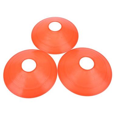 Imagem de Disco de Treinamento de Futebol, 10 PCs Mini Ferramentas de Velocidade de Esportes de Futebol de Cone de Campo Marcador, 5 Cores Com Suporte, Alta Visibilidade para Grades,