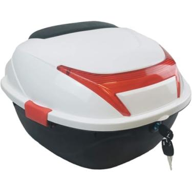 Imagem de Estojo De Motocicleta Top Case, Caixa De Capacete Traseiro, Estojo De Armazenamento De Capacete Traseiro, Estojo Universal De Capacete, Estojo De Capacete Para Scooter, Motocicleta, Ci, White