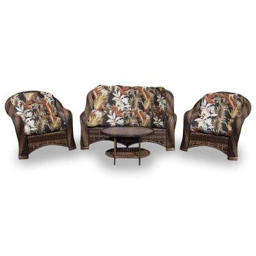 Imagem de Conjunto de Sofá Fibra e 2 Poltronas e 1 Mesa Centro