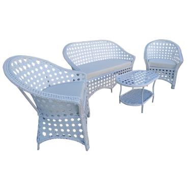 Imagem de Conjunto de Sofá Fibra e 2 Poltronas e 1 Mesa Centro