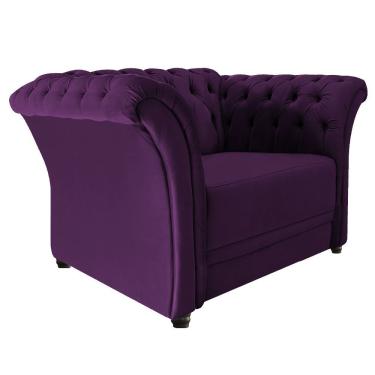 Imagem de Poltrona Decorativa Chesterfield Sofia Suede Roxo Adj Decor