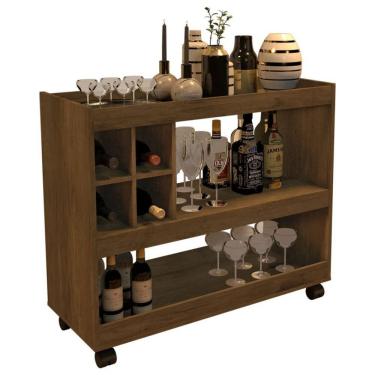 Imagem de Aparador Bar Com Rodizios Madeirado Em Mdf