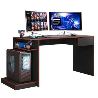 Imagem de Mesa De Computador Gamer Escritório Preto Com Vermelho