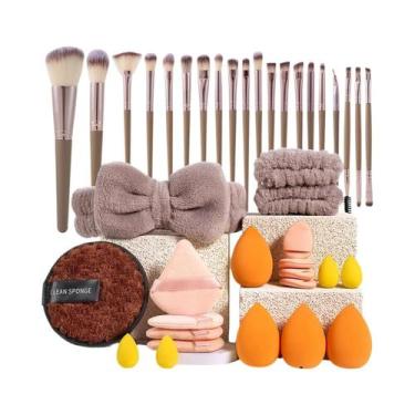 Imagem de Conjunto De Pincéis E Esponjas De Maquiagem Macias E Fofas, 20-41 Peça