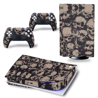 Imagem de Adesivo Skin para PS5 Disc Edition, decalque de vinil protetor de cobertura completa para console e controles (marrom)