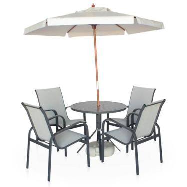 Imagem de Conjunto de Mesa Com 4 Cadeiras Linha Leve Com Ombrelone Grátis - Graf