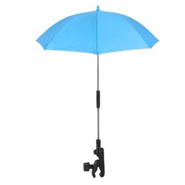Imagem de ＡＷＨＡＯ Guarda-chuva para carrinho de bebê, cadeira de praia, guarda-chuva contra o, proteção solar flexível, à prova d'água para pesca, piscina, Azul