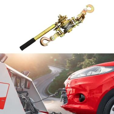 Imagem de KiBcsLic Puxador de corda, tensor de catraca de arame multiuso com engrenagens reforçadas, guincho manual com manivela, tensor de corda para cerca de fazenda, 2 Toneladas