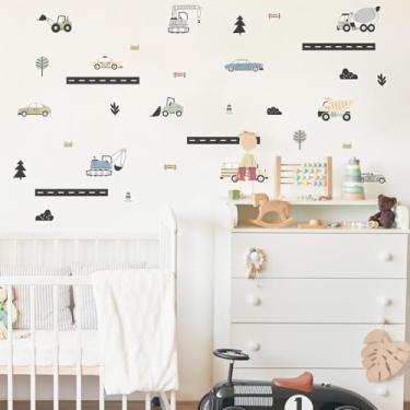 Imagem de Kit Adesivos Carros Infantil Lavável Seguro Criativo Fácil Aplicação Ideal para Quarto Bebê Menino Menina Área Kids