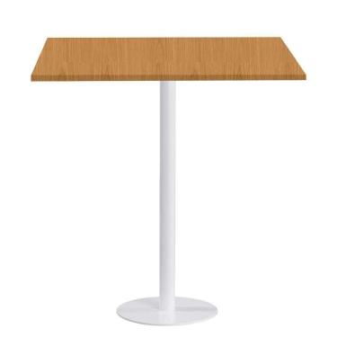 Imagem de Mesa Pisa Beta Bistrô Fratini 107,50cm (a) Disco Redondo Branco Tampo Mdp Quadrado Samba 70cm (l)