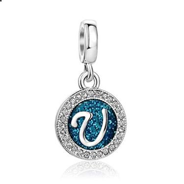 Imagem de MiiFort Pingente de letra A-Z com letra A a Z para presente feminino com pingente Pandora para mulheres, mãe, filha, irmã, tia, avó, amiga, neta, One Size, Cobre, Sem Pedra Preciosa