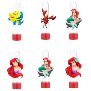 Imagem de 20 Tubetes 3d Personalizado Lembrancinha A Pequena Sereia Ariel - Barb