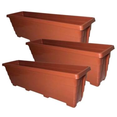 Imagem de Jardineira para Plantas，Floreira de ChãO 80cm Vaso Jardineira para Plantas e Hortas Kit 3 Unidades(Terracota)