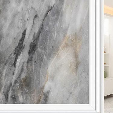 Imagem de Película de janela 3D de mármore, textura de estilo mármore, para porta de vidro, banheiro, sala de estar, L90 x C 190 cm